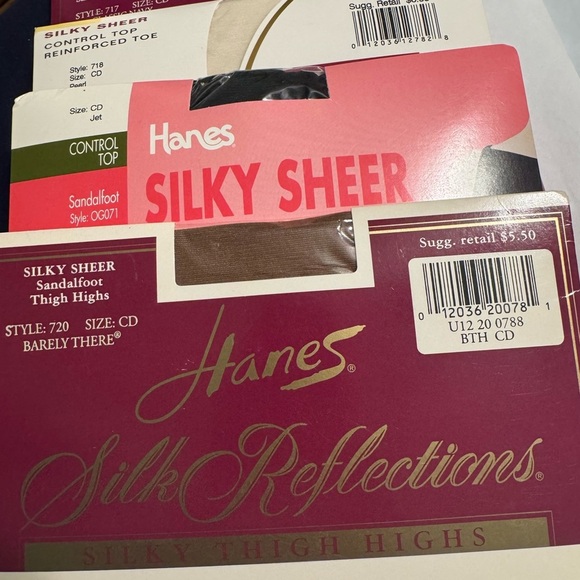 Hanes Silk Reflections Hosiery Size CD Pearl, Jet, Barely There, Navy NWT - Picture 2 of 15
